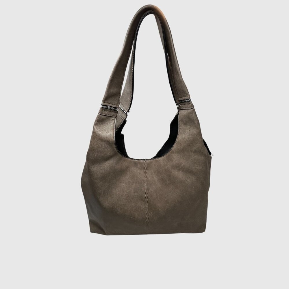 Calvin Klein Kylee Tote In Fawn Faux Leather Hobo Shoulder Bag